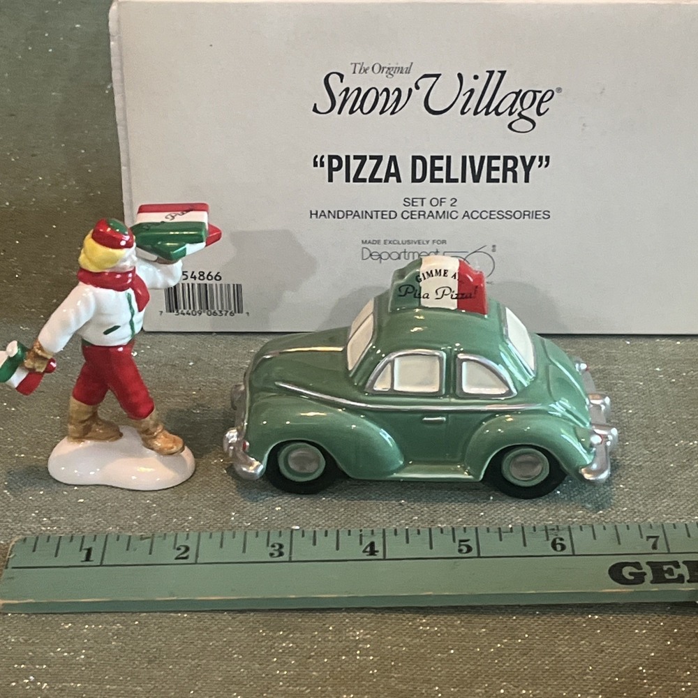 Dept 56 The Original Snow Village "Pizza Delivery" #54866-Excellent! - Picture 12 of 12